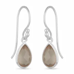 pitkät roosa kvartsi korvarenkaat  hopea - Loom Stones