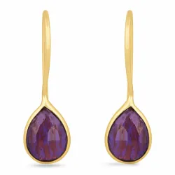 ametisti korvarenkaat  kullattu hopea - Loom Stones