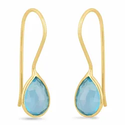 akvamariinia korvarenkaat  kullattu hopea - Loom Stones