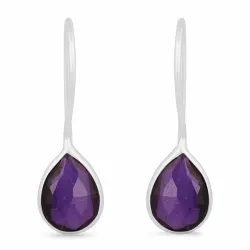 ametisti korvarenkaat  hopea