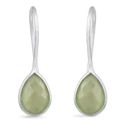 vihreä kalsedoni korvarenkaat  hopea - Loom Stones