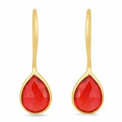 granaatti korvarenkaat  kullattu hopea - Loom Stones