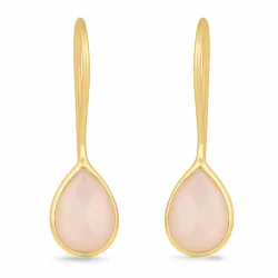 valkoinen kuukivi korvarenkaat  kullattu hopea - Loom Stones