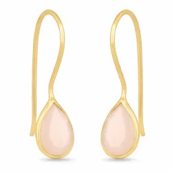 valkoinen kuukivi korvarenkaat  kullattu hopea - Loom Stones