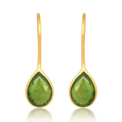 peridootti korvarenkaat  kullattu hopea - Loom Stones