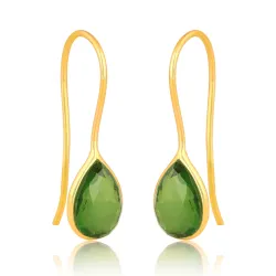 peridootti korvarenkaat  kullattu hopea - Loom Stones