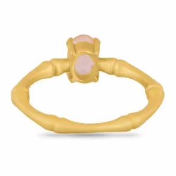 mattapintainen kvartsi sormus kullattua hopeaa - Loom Stones