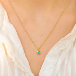 pieni sininen riipus  kullattua hopeaa - Loom Stones