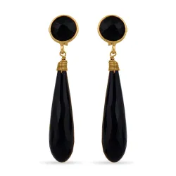 suuria pisara korvarenkaat  kullattua hopeaa - Loom Stones