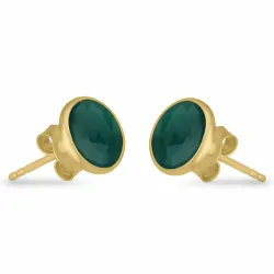 pyöreitä nappikorvakorut  kullattua hopeaa - Loom Stones