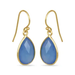 pisara sininen korvarenkaat  kullattua hopeaa - Loom Stones