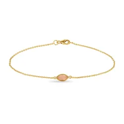 aitoja kalsedoni rannekoru kullattua hopeaa 19,0 cm x 5,0 mm  - Loom Stones