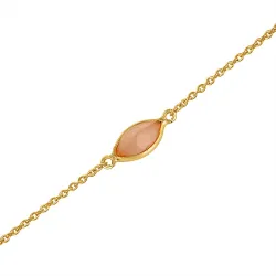 aitoja kalsedoni rannekoru kullattua hopeaa 19,0 cm x 5,0 mm  - Loom Stones