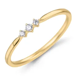 timantti sormus 9 karaatin kultaa 0,05 ct