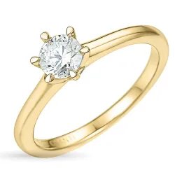 6,0 mm zirkoni solitaire-sormus 9 karaatin kultaa