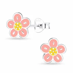 kukka emalji lasten korvakorut  hopea - Little Ones