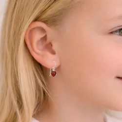 pitkät sydäntä zirkoni korvarenkaat  hopea - Little Ones