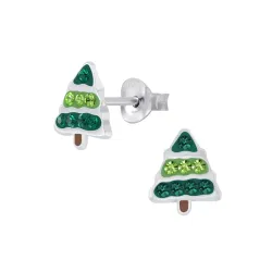 joulukuusi kristalli lasten korvakorut  hopea - Little Ones