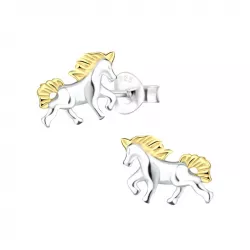 hevosia lasten korvakorut  hopea kanssa kullattu hopea