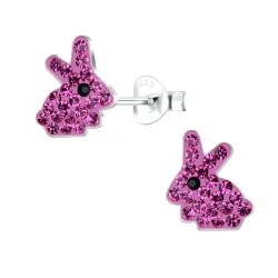 kaniini lasten korvakorut  hopea - Little Ones