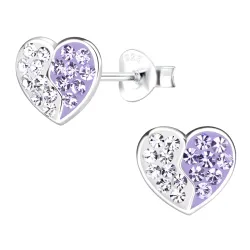 sydän lila lasten korvakorut  hopea - Little Ones