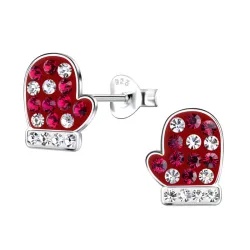 käsine punaista lasten korvakorut  hopea - Little Ones