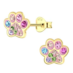 tassu monivärinen lasten korvakorut  kullattu hopea - Little Ones