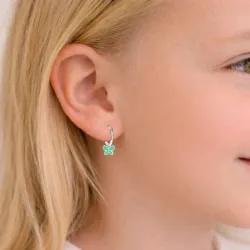 perhoset vaaleanvihreä lasten korvakorut  hopea - Little Ones