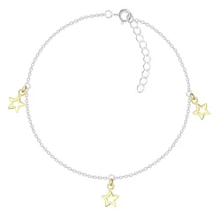 tähti nilkkaketju hopeaa riipus kullattua hopeaa - Little Ones