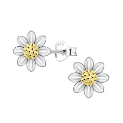 kukka lasten korvakorut  hopea kanssa kullattu hopea - Little Ones