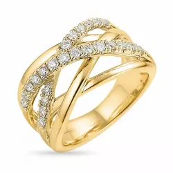 leveä timantti kulta sormus 14 karaatin kultaa 0,44 ct