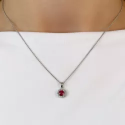 rubiini timanttiriipus 14 karaatti valkokultaa 0,45 ct 0,12 ct