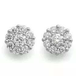 pyöreitä briljanttikorvakorut 14 karaatin valkokultaa kanssa timantti ja timantti 