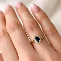 Safiiri ruusukesormus 14 karaatin kultaa 0,12 ct 0,65 ct