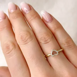 timantti sydänsormukset 14 karaatin kultaa 0,102 ct