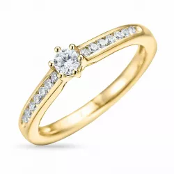 valkoinen timantti kulta sormus 14 karaatin kultaa 0,14 ct 0,08 ct