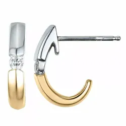 Trendikkäitä timantti rengaskorvakorut 14 karaatin punakultaa kanssa timanttia 