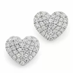 Sydän timanttikorvakorut 14 karaatin valkokultaa kanssa timanttia 