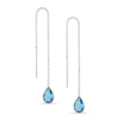 pitkät pisara ketjukorvakorut  hopea