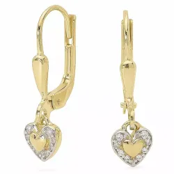 Sydän korvarenkaat 9 karaatin kultaa kanssa