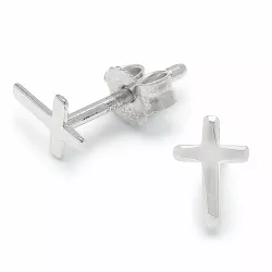 5 x 7 mm risti nappikorvakorut  hopeaa