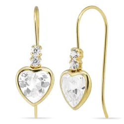 sydänkorvakorut 9 karaatin kultaa kanssa zirkoni - Gold Collection