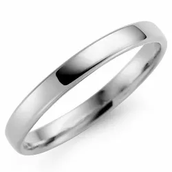 tasapintainen 3 mm vihkisormus 14 karaatin valkokultaa