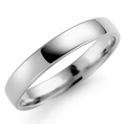 kiiltävä 4 mm vihkisormus 14 karaatin valkokultaa