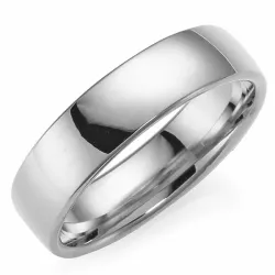 kiiltävä 6 mm vihkisormus 9 karaatin valkokultaa