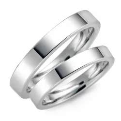 3 mm vihkisormusta 9 karaatin valkokultaa - setit