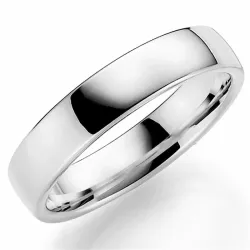 kiiltävä 5 mm vihkisormus 9 karaatin valkokultaa