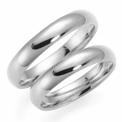 4 mm vihkisormusta 14 karaatin valkokultaa - setit