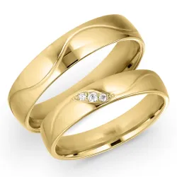 5 ja 4 mm timantti vihkisormusta 9 karaatin kultaa 0,008 ct ja 0,015 ct ct - setit