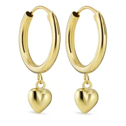 sydän korvarenkaat 9 karaatin kultaa - Gold Collection
